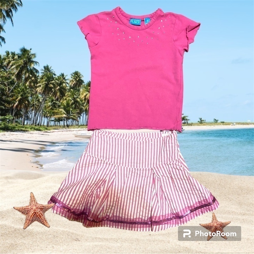 The Children’s Place Girls Size 4 matching two-piece summer skirt set